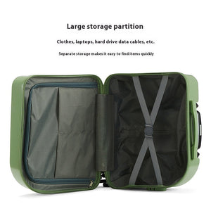 Mint Green 18 Inch Lightweight Carry On Luggage Waterproof & Anti Theft Suitcase With Silent Universal Wheels