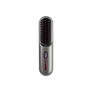 Elosung Gray Rechargeable Portable Ionic Hair Straightening Comb Usb Wireless Travel Style