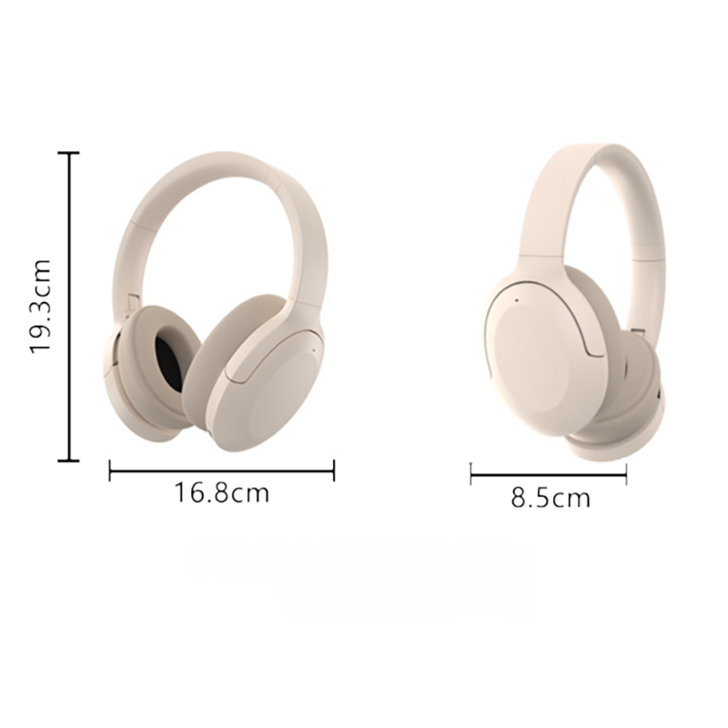 Khaki P3965 Foldable Bluetooth 5.3 Anc Wireless Over Ear Headphones With Noise Cancellation