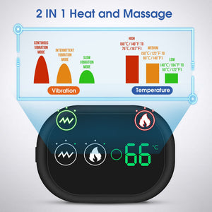 Gray Rechargeable Heated Shoulder Massager With Led Display Adjustable Compression Wrap For Pain Relief And Relaxation