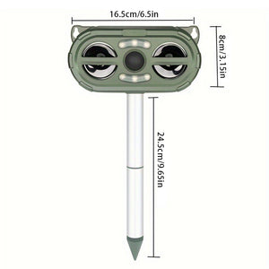 Solar Powered Ultrasonic Animal Repellent Outdoor Waterproof Pest Deterrent For Rodents Birds And More