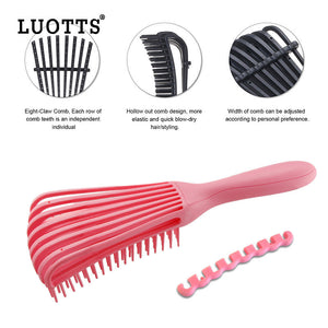 3Pcs Pink Octopus Style Detangling Brush 8 Flexible Arms For Effortless Hair Styling