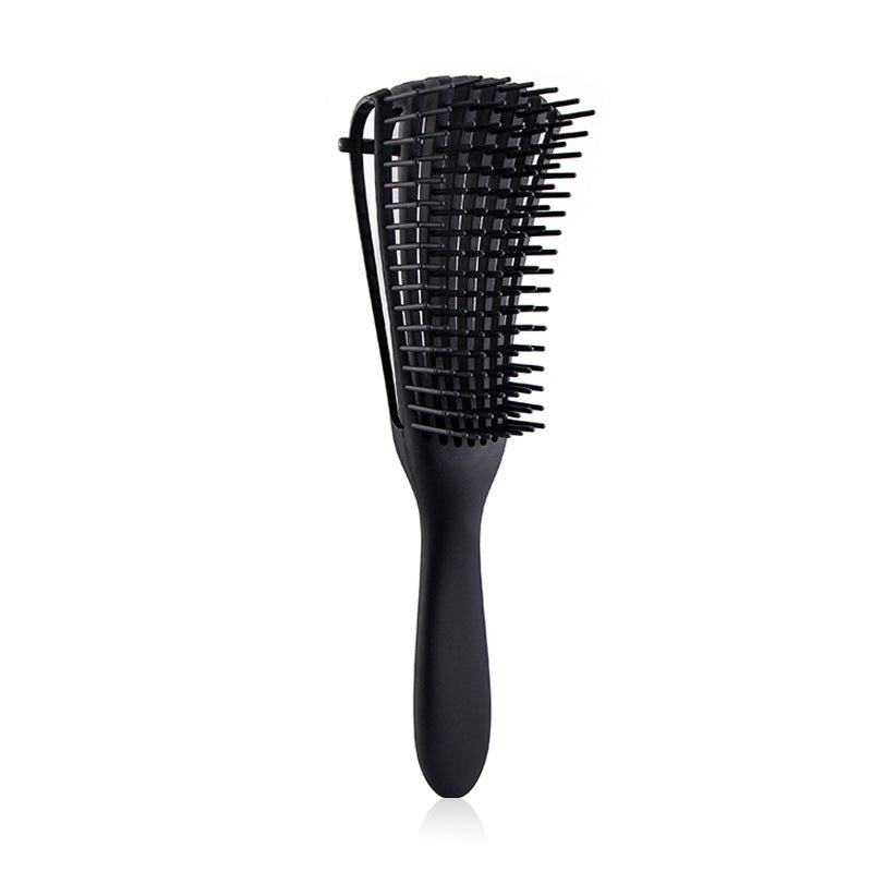 3Pcs Black Octopus Style Detangling Brush 8 Flexible Arms For Effortless Hair Styling