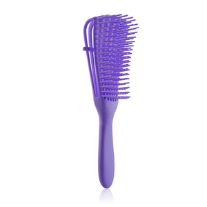 3Pcs Purple Octopus Style Detangling Brush 8 Flexible Arms For Effortless Hair Styling