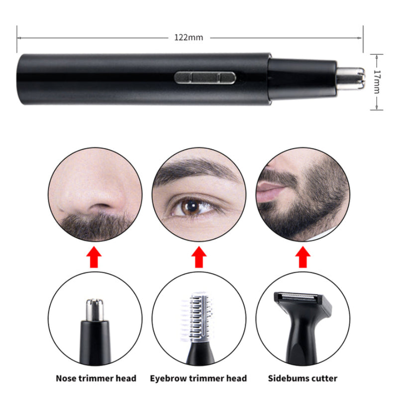 Pritech Tn 266 Multi Functional Electric Hair Trimmer Kit Usb Rechargeable Grooming Set For Nose Eyebrow Beard And Body