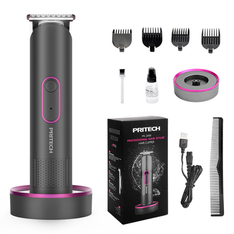 Pritech 2888 Professional Hair Clipper Kit Usb Rechargeable 600Mah Battery Ipx6 Waterproof Grooming Set