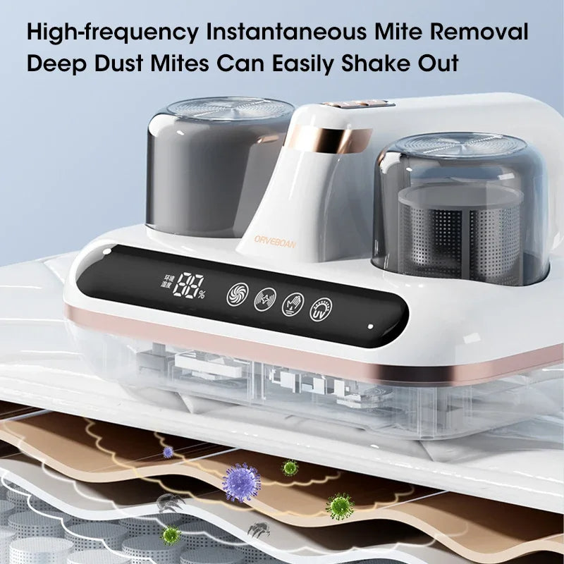 White Without Humidity Display Wireless Dust Mite Vacuum Cleaner Uv Sterilization And 10000Pa Suction Model Hk 518