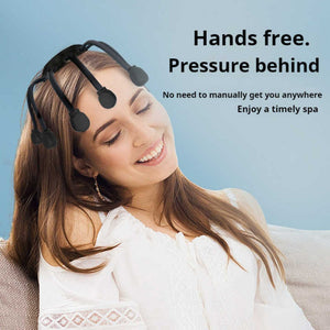 Black Standard Model [5 Modes + Vibration Timing] Multifunctional Electric Head Massager With 14 Nodes Scalp Stress Reli