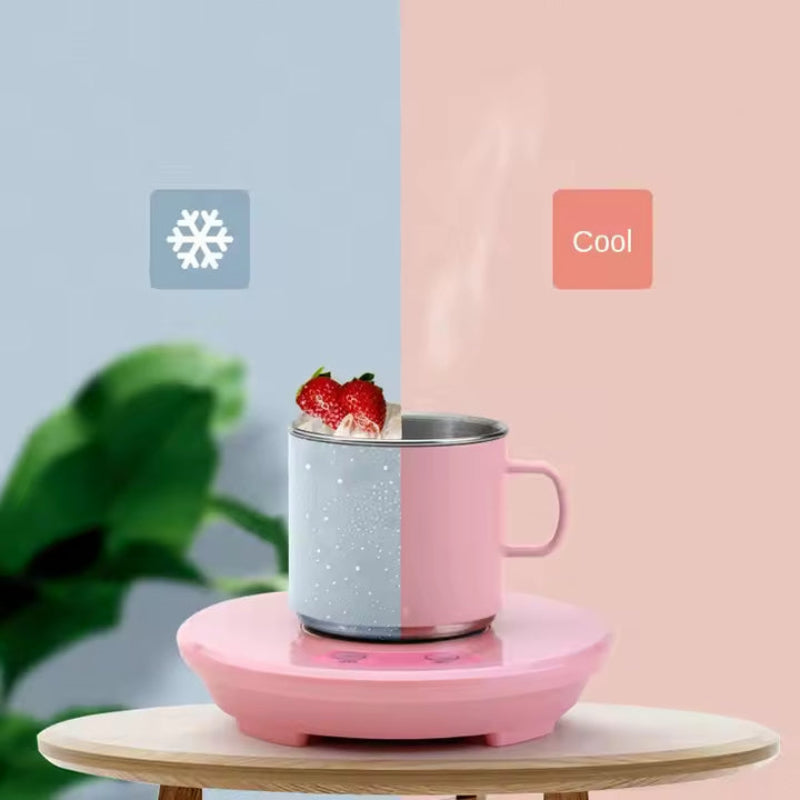 Pink Multifunctional Cooling And Heating Cup With Mug 10W Rapid Temperature Adjustment