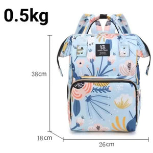 Large Capacity Multi Functional Baby Diaper Backpack Stylish And Travel Friendly Mummy Bag Floral Blue