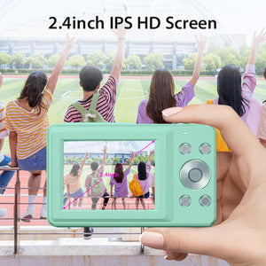 Green Dc403 Digital Camera 16X Zoom 2.4 Inch Ips Screen 32Gb Memory Card Included