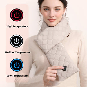 Black Upgraded Electric Heated Scarf 3 Level Adjustable Heating