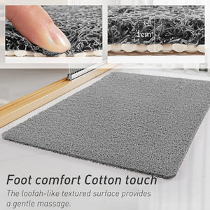 Elosung Gray Non Slip Loofah Style Bathroom Mat Quick Dry And Soft 40*60Cm