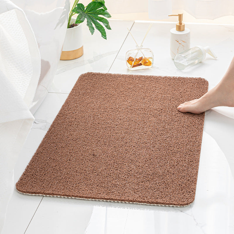 Brown Non Slip Loofah Style Bathroom Mat Quick Dry And Soft 40*60Cm