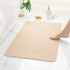 Beige Non Slip Loofah Style Bathroom Mat Quick Dry And Soft 40X60cm