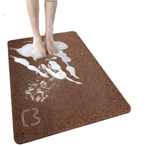 Elosung Cat Head Brown Non Slip Loofah Style Bathroom Mat Quick Dry And Soft 40*60Cm