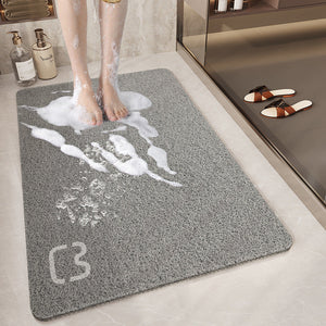 Elosung Cat Head Gray Non Slip Loofah Style Bathroom Mat Quick Dry And Soft 40*60Cm