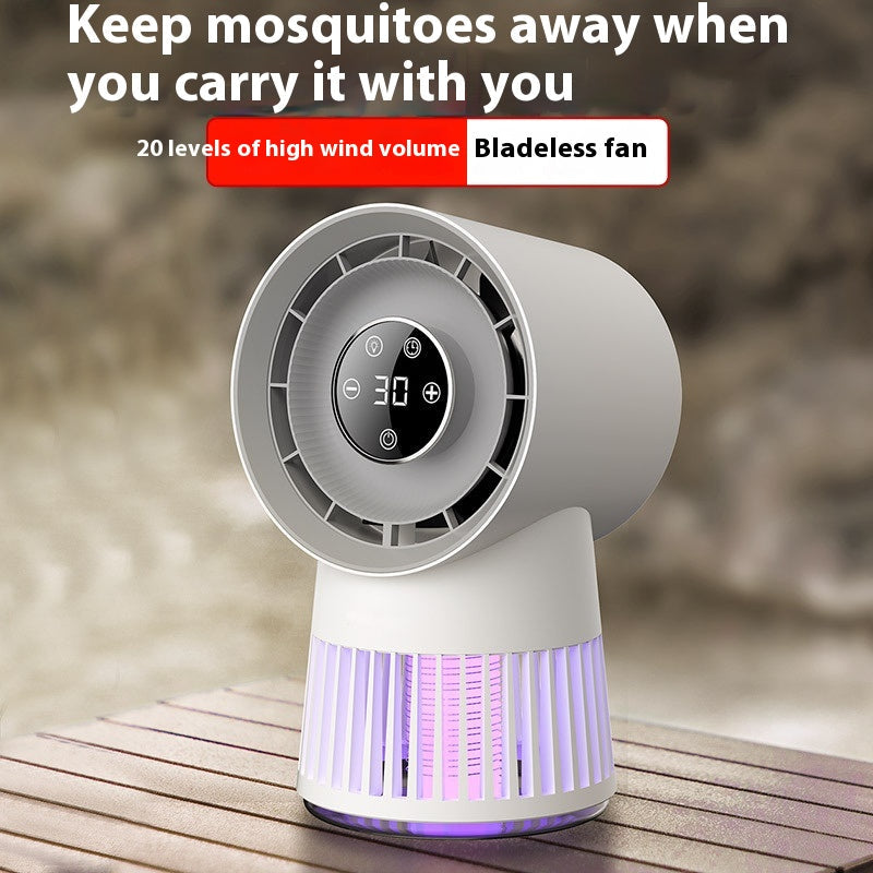 Portable Rechargeable Mosquito Killer Lamp With Adjustable Fan 2400Mah Battery