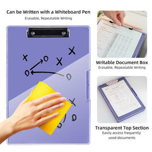 Pink A4 Plastic Document Storage Clipboard Portable And Durable