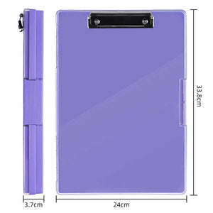 Purple A4 Plastic Document Storage Clipboard Portable And Durable