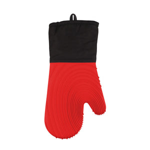 Red Spiral Pattern Silicone Oven Mitts Heat Resistant And Non Slip Design (1 Pair/2 Pcs)