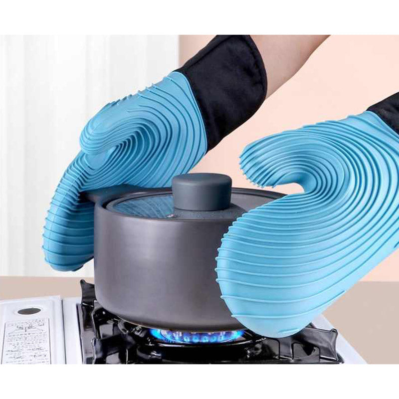 Purple Spiral Pattern Silicone Oven Mitts Heat Resistant And Non Slip Design (1 Pair/2 Pcs)