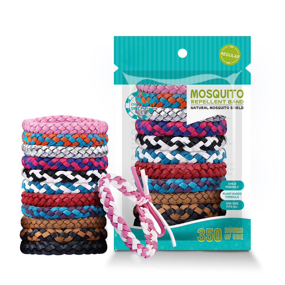 Natural Mosquito Repellent Bracelet Adjustable And Long Lasting Set 3 (12Pcs Random Colors)