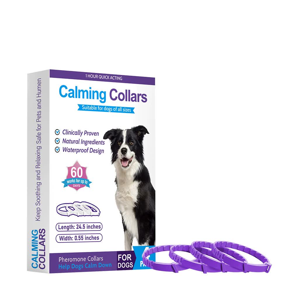 Purple Calming Collars For Dogs Natural Stress Relief Adjustable 4 Pack