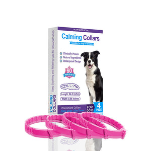 Pink Calming Collars For Dogs Natural Stress Relief Adjustable 4 Pack