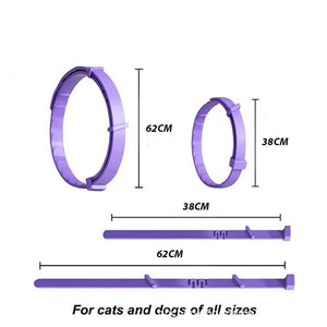 Purple Calming Collars For Cats Natural Anxiety Relief Adjustable 4 Pack