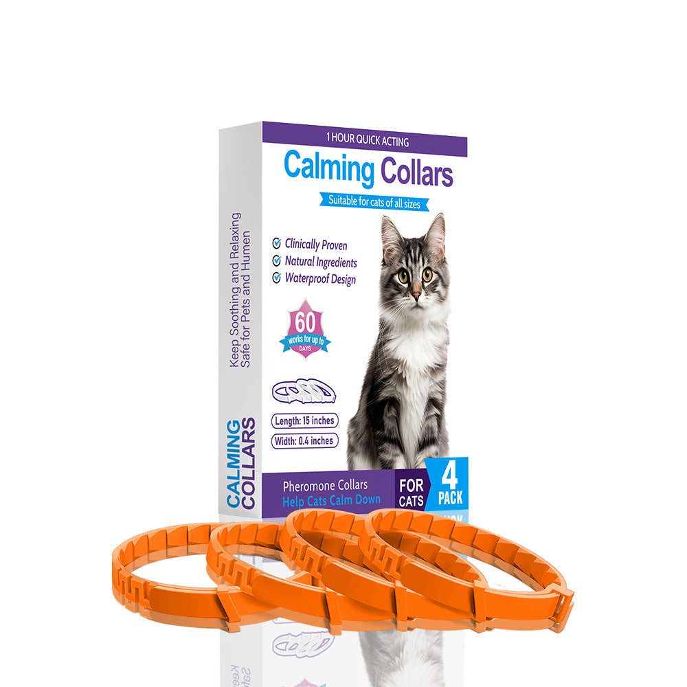 Oange Calming Collars For Cats Natural Anxiety Relief Adjustable 4 Pack