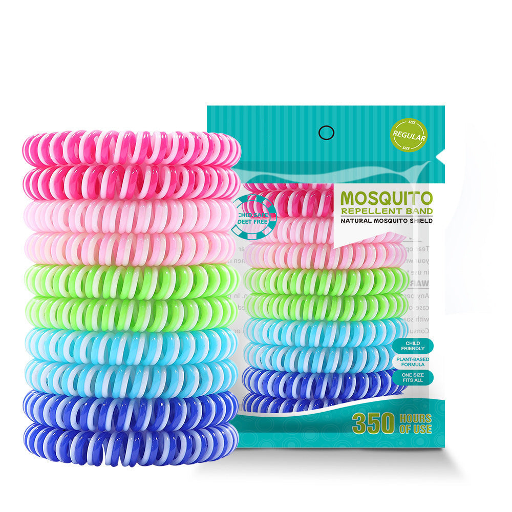 Natural Mosquito Repellent Coil Bracelet Adjustable And Deet Free 350 Hours Protection One Set Contains 10 Pieces Three