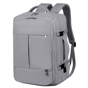 Gray Capacity Travel Backpack With Usb Charging Port