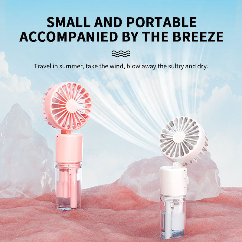 Portable 4 Speed Mini Spray Fan With Moisturizing Function F2 (2Pcs)