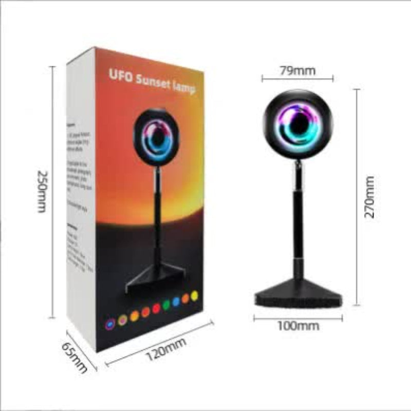 Ufo Rgb Sunset Projection Lamp With 16 Colors And Remote Control Black