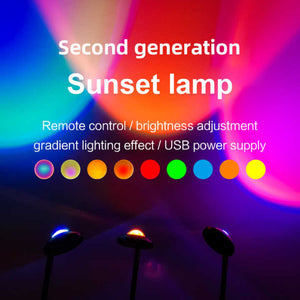 Ufo Rgb Sunset Projection Lamp With 16 Colors And Remote Control Black