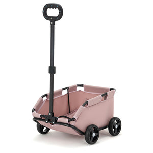 Pink Foldable Pet Travel Wagon For Small Dogs Lightweight And Portable