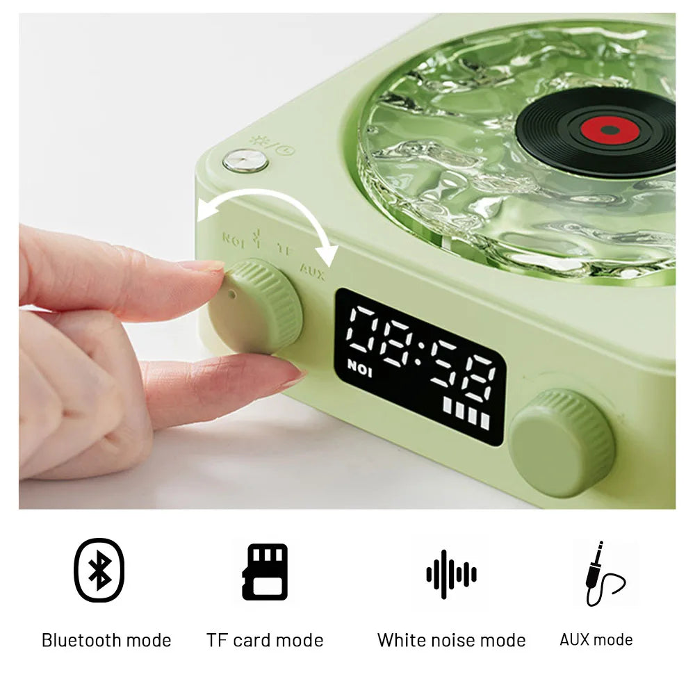 Green Kw03 Bluetooth Sleep Sound Machine Retro Design With 1500Mah Battery