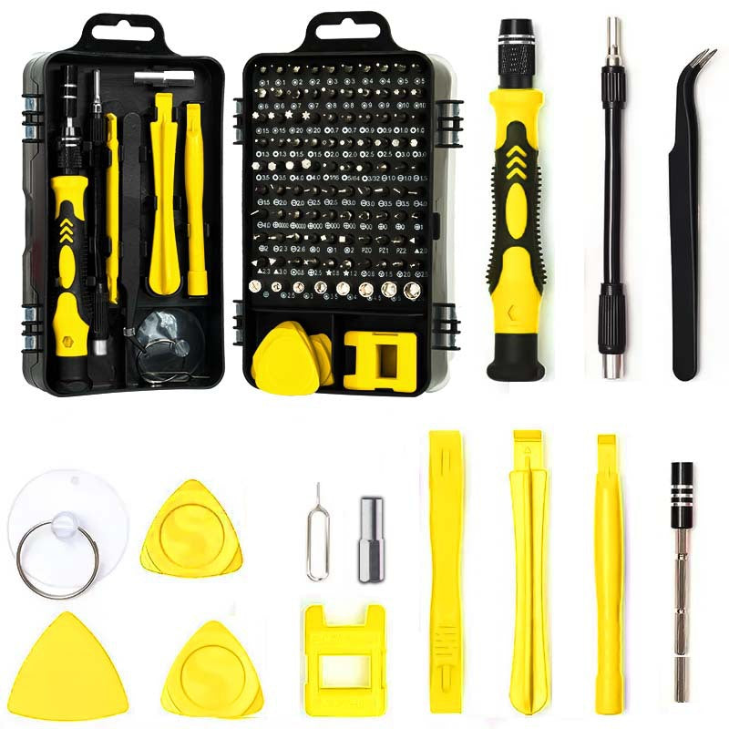 Yellow 115 In Precision Screwdriver Tool Kit For Electronics And Diy Repair