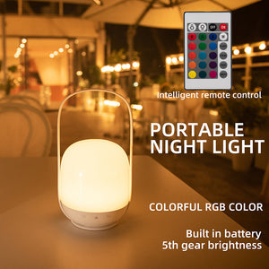 Portable Led Night Light With 16 Colors 4 Dimming Modes And Remote Control