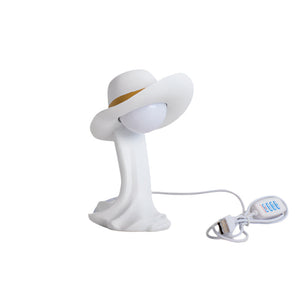 White Creative Cowboy Hat Usb Table Lamp For Home And Office Decor