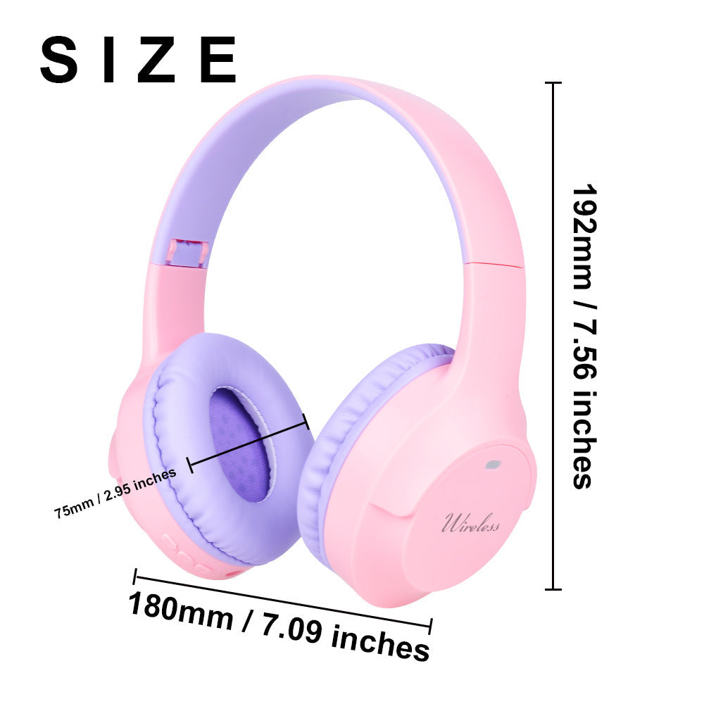 Pink Wireless Bluetooth Headphones With Hi Fi Bass Foldable Design And Card Slot