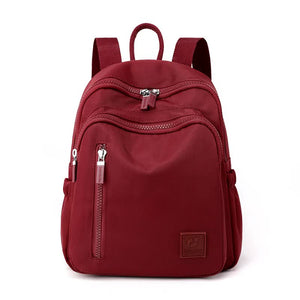 Red Mini Nylon Multi Compartment Backpack Lightweight And Stylish Everyday Bag