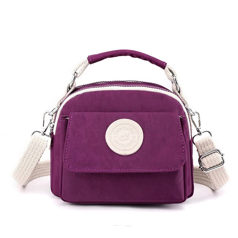 Purple Compact Nylon Crossbody Bag Stylish And Versatile Shoulder Purse