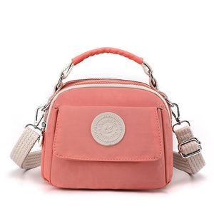 Pink Compact Nylon Crossbody Bag Stylish And Versatile Shoulder Purse