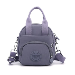 Purple Mini Waterproof Nylon Backpack Lightweight Casual Crossbody Bag