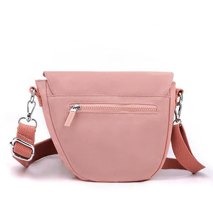 Pink Compact Nylon Crossbody Shoulder Bag Stylish And Lightweight Sling Purse