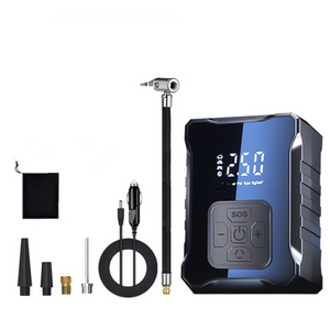 Sf007 Digital Tire Inflator With Led Display And Multiple Nozzles Compact Powerful(Cigarette Lighter Supply)