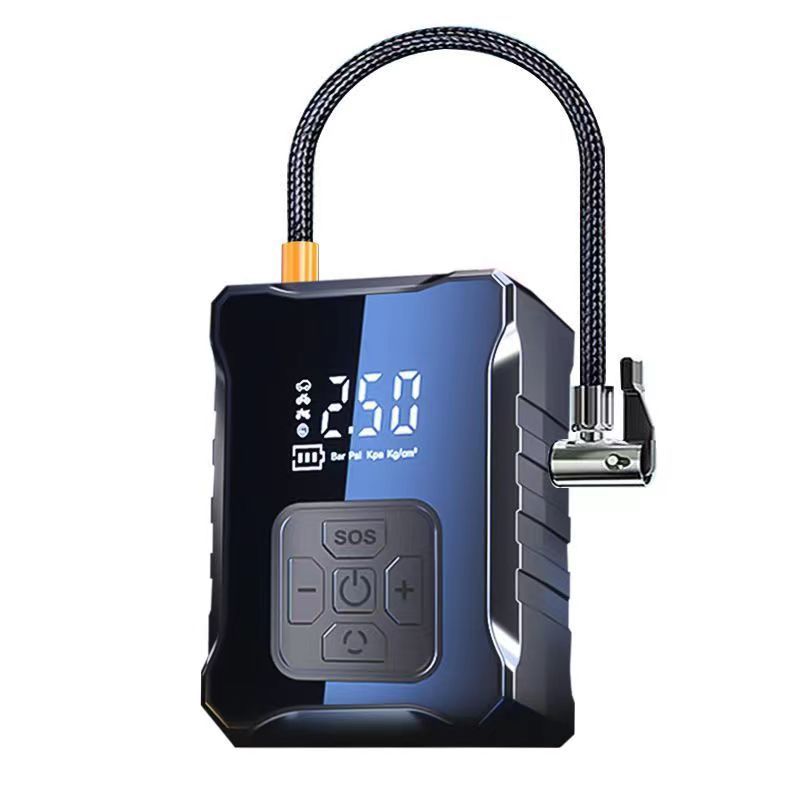 Sf007 Digital Tire Inflator With Led Display And Multiple Nozzles Compact Powerful(Cigarette Lighter Supply)