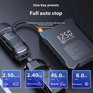 Sf007 Digital Tire Inflator With Led Display And Multiple Nozzles Compact Powerful(Cigarette Lighter Supply)